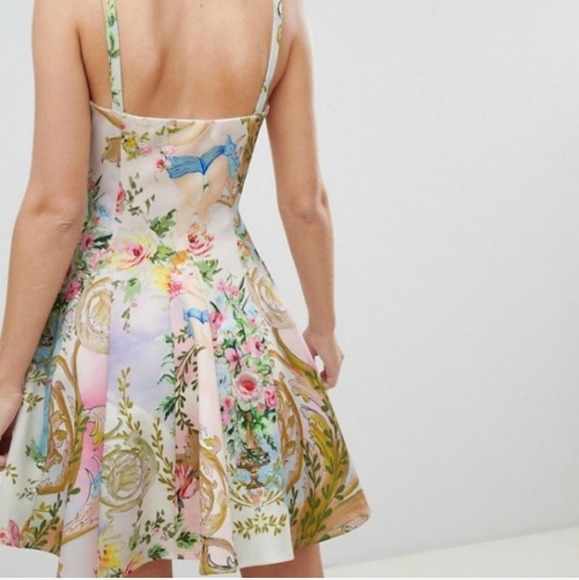 ASOS DESIGN Cherub Print Mini Skater Dress Art - Picture 2 of 5
